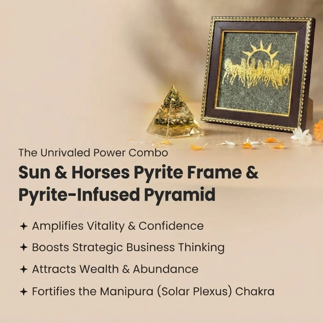 7 Horses on Raw Pyrite Frame free