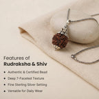 Adiyogi Shiv 7 Mukhi Rudraksha Pendant