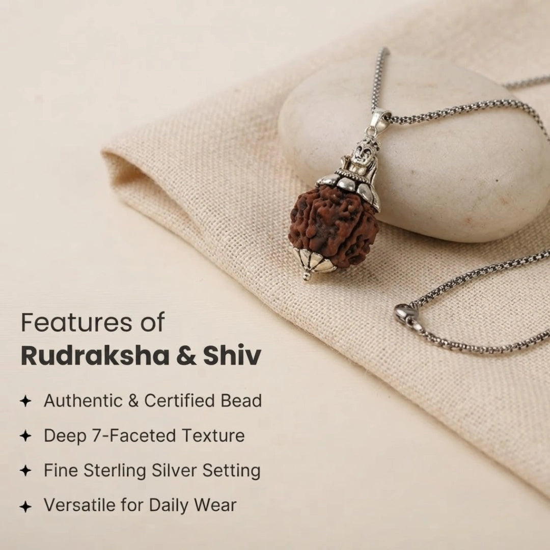 Adiyogi Shiv 7 Mukhi Rudraksha Pendant