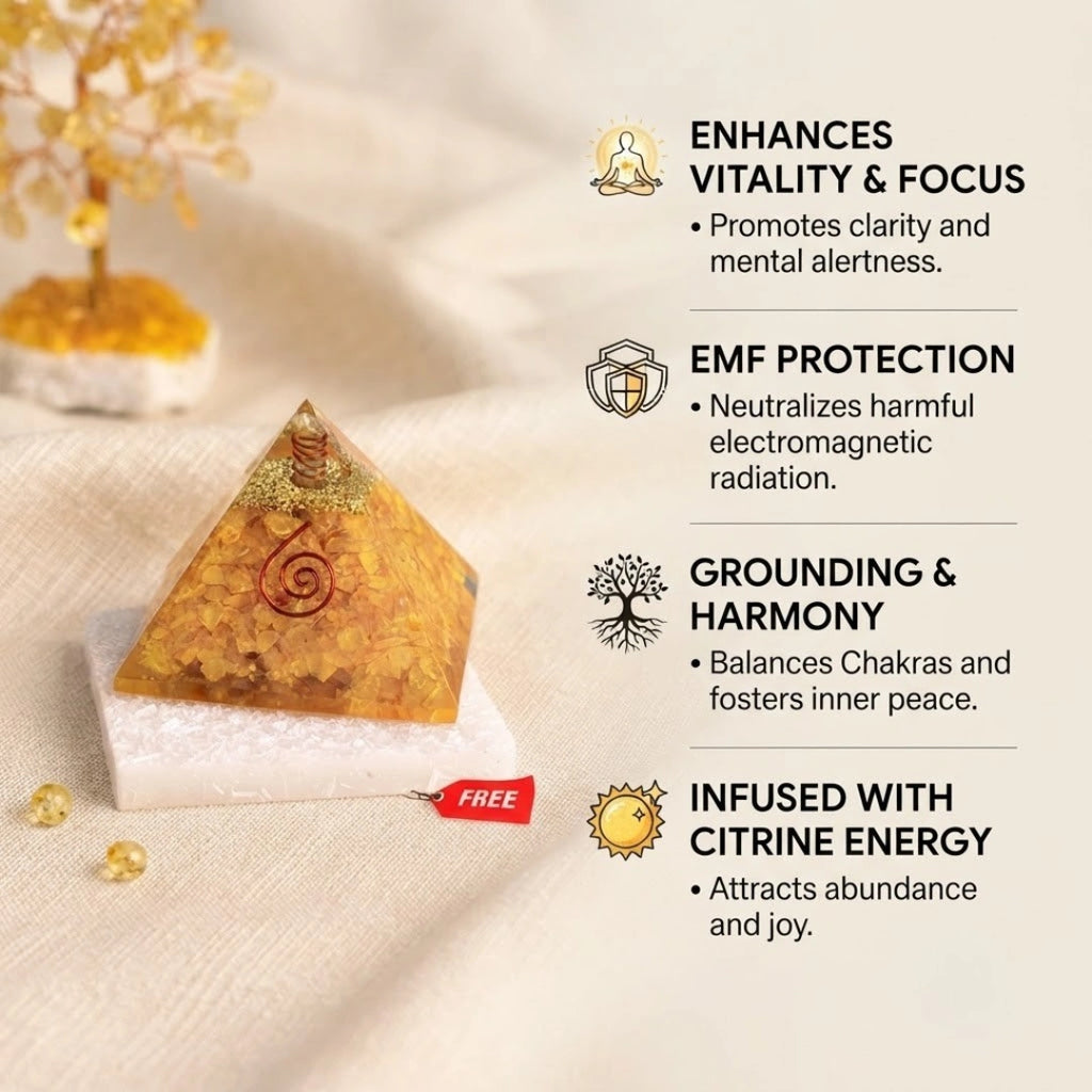 Citrine Pyramid with Free Raw