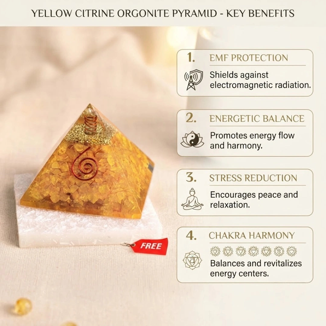 Citrine Pyramid with Free Raw