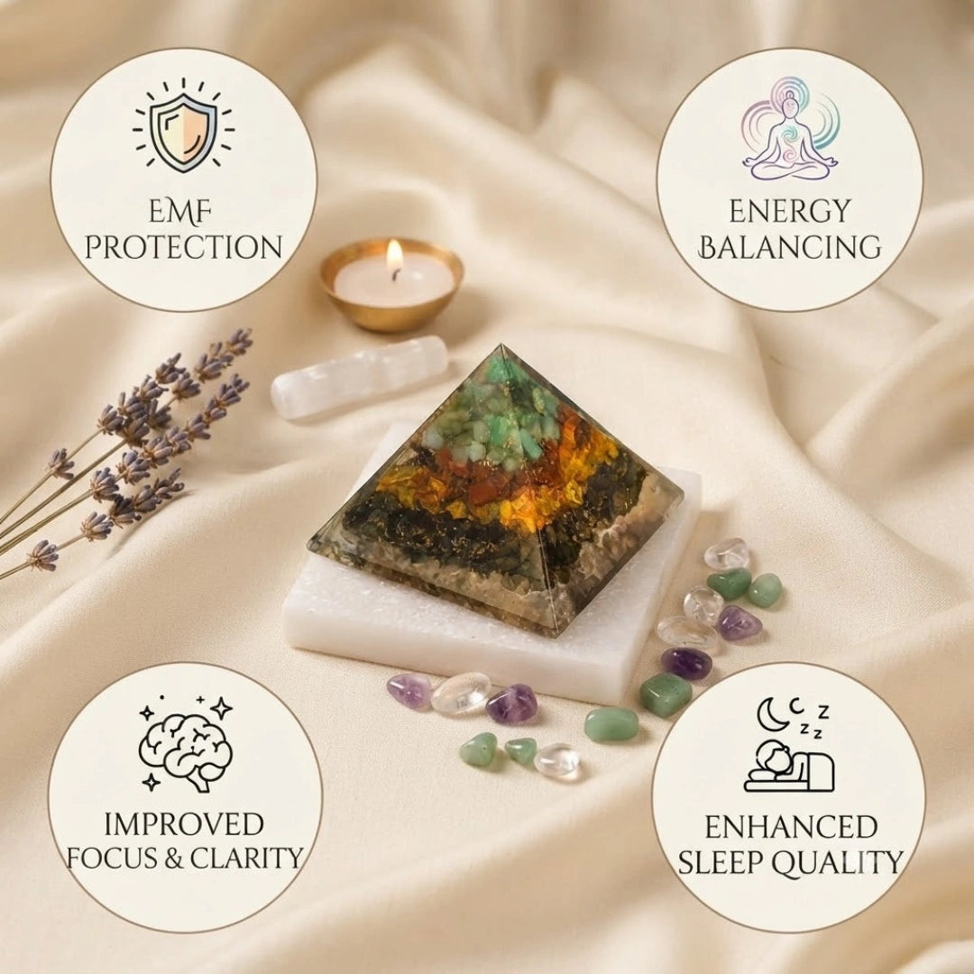 Dhan Yog Pyramid Free Square Raw Selenite Plate