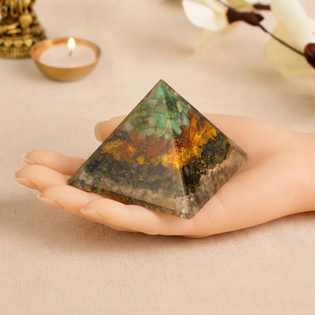 Dhan Yog Pyramid Free Square Raw Selenite Plate