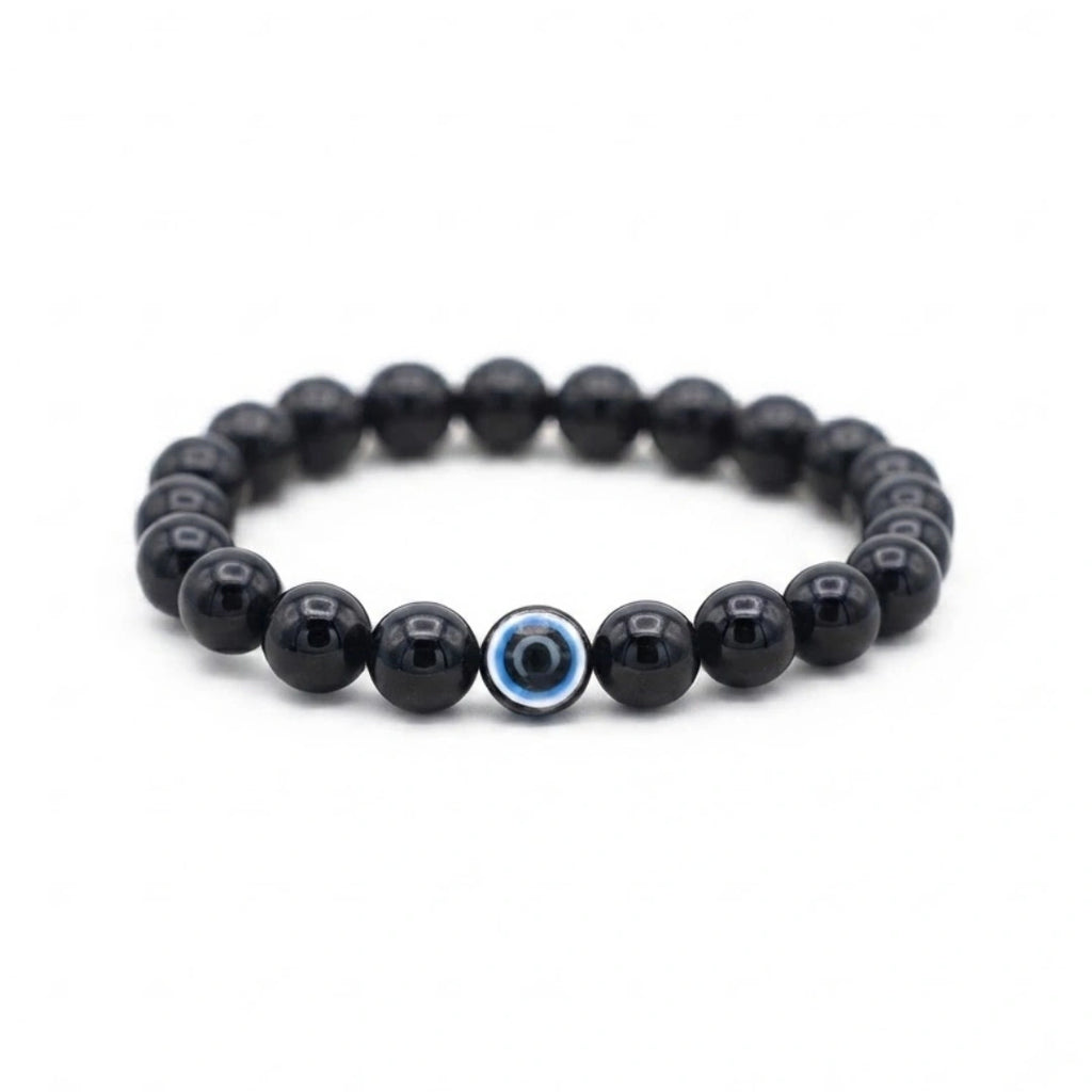 Evil Eye Bracelet with Black Obsidian