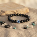 Evil Eye Bracelet with Black Obsidian