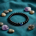 Evil Eye Bracelet with Black Obsidian