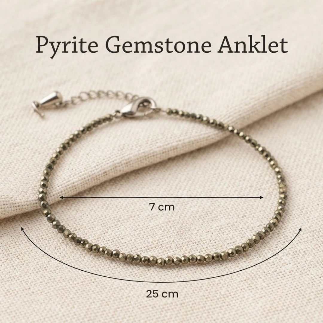 Maha Lakshmi Siddh Raw Pyrite Anklet