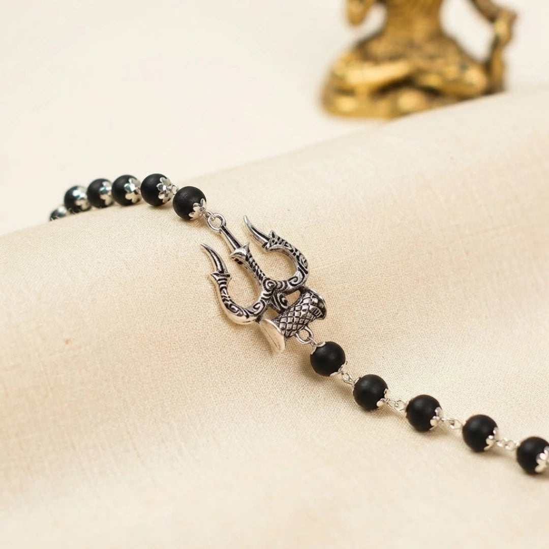 Mahadev Trishul Damru Karungali Kavach Bracelet