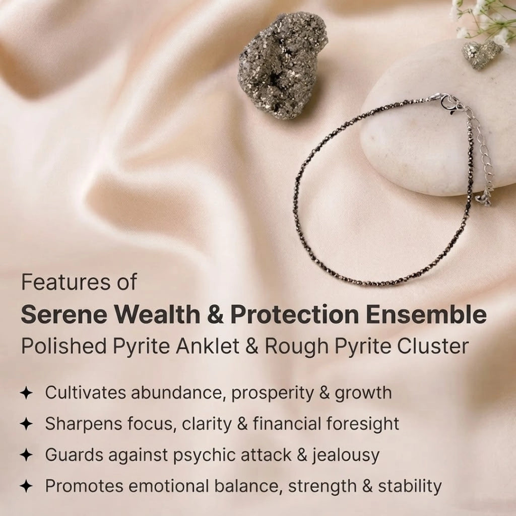 Mahalaxmi Combo Pyrite Anklet with Pyrite Stone
