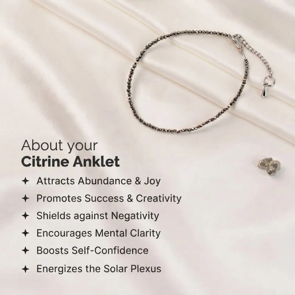 Pyrite Anklet with Raw Selenite Plate