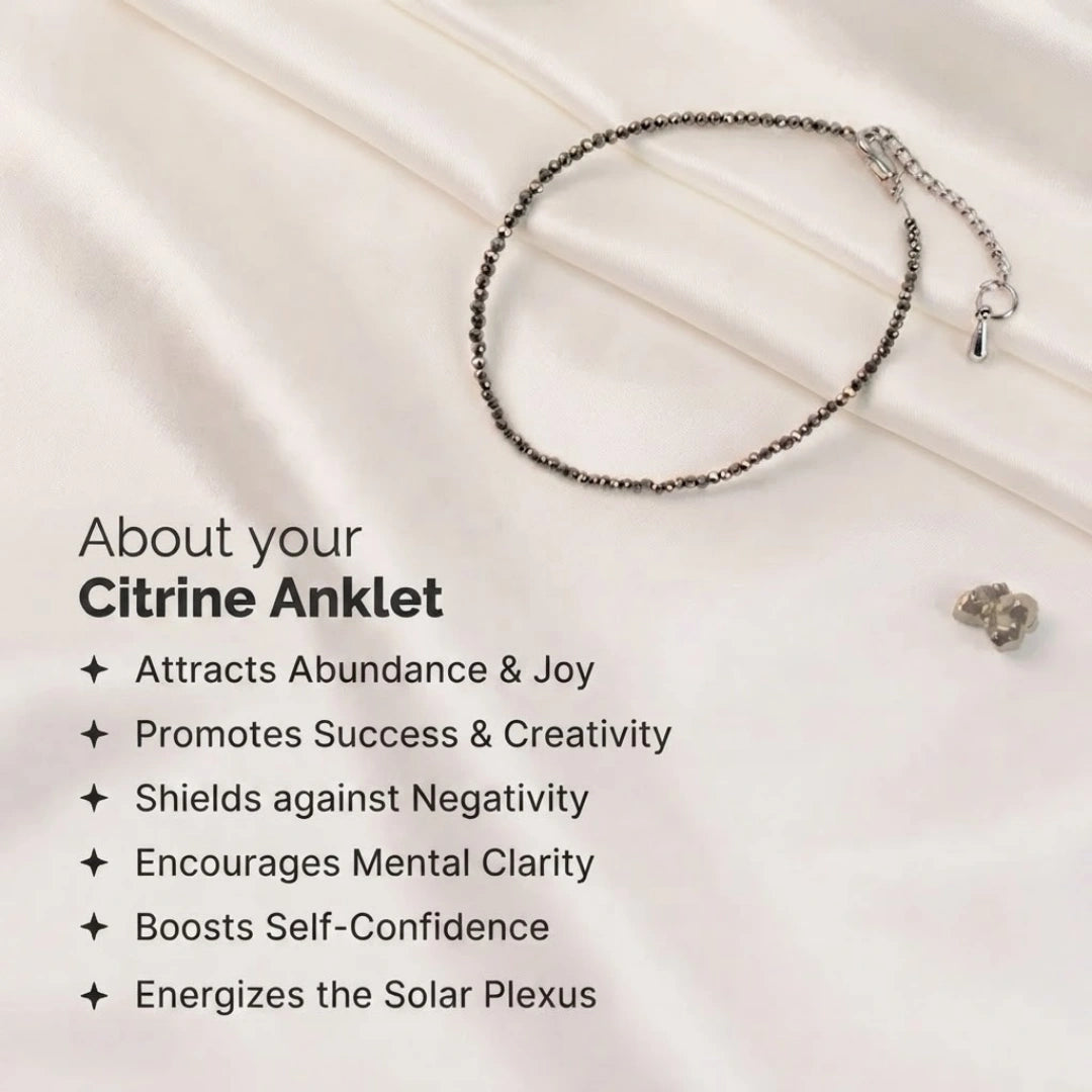 Pyrite Anklet with Raw Selenite Plate