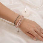 Pyrite Anklet with Rose Quartz Chips