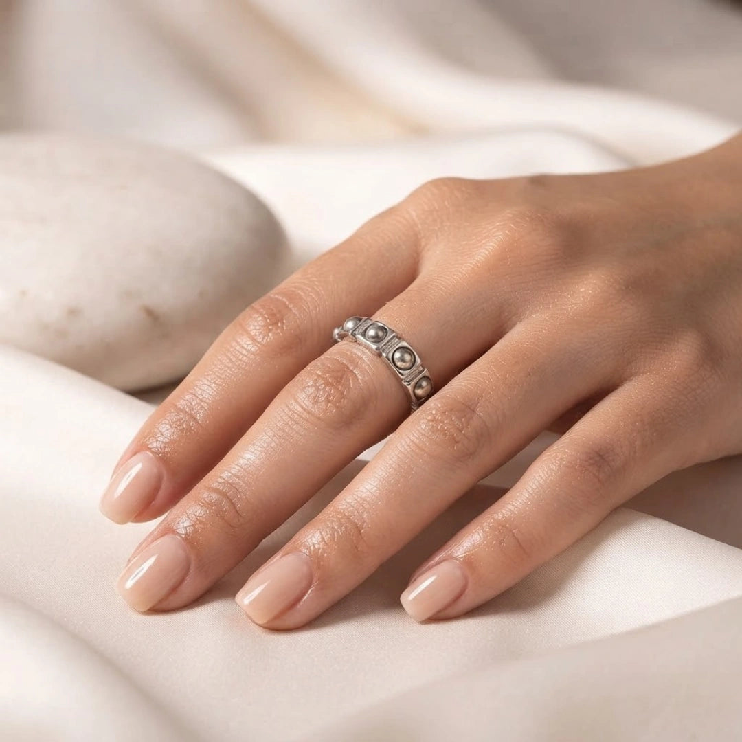 Pyrite Stud Ring