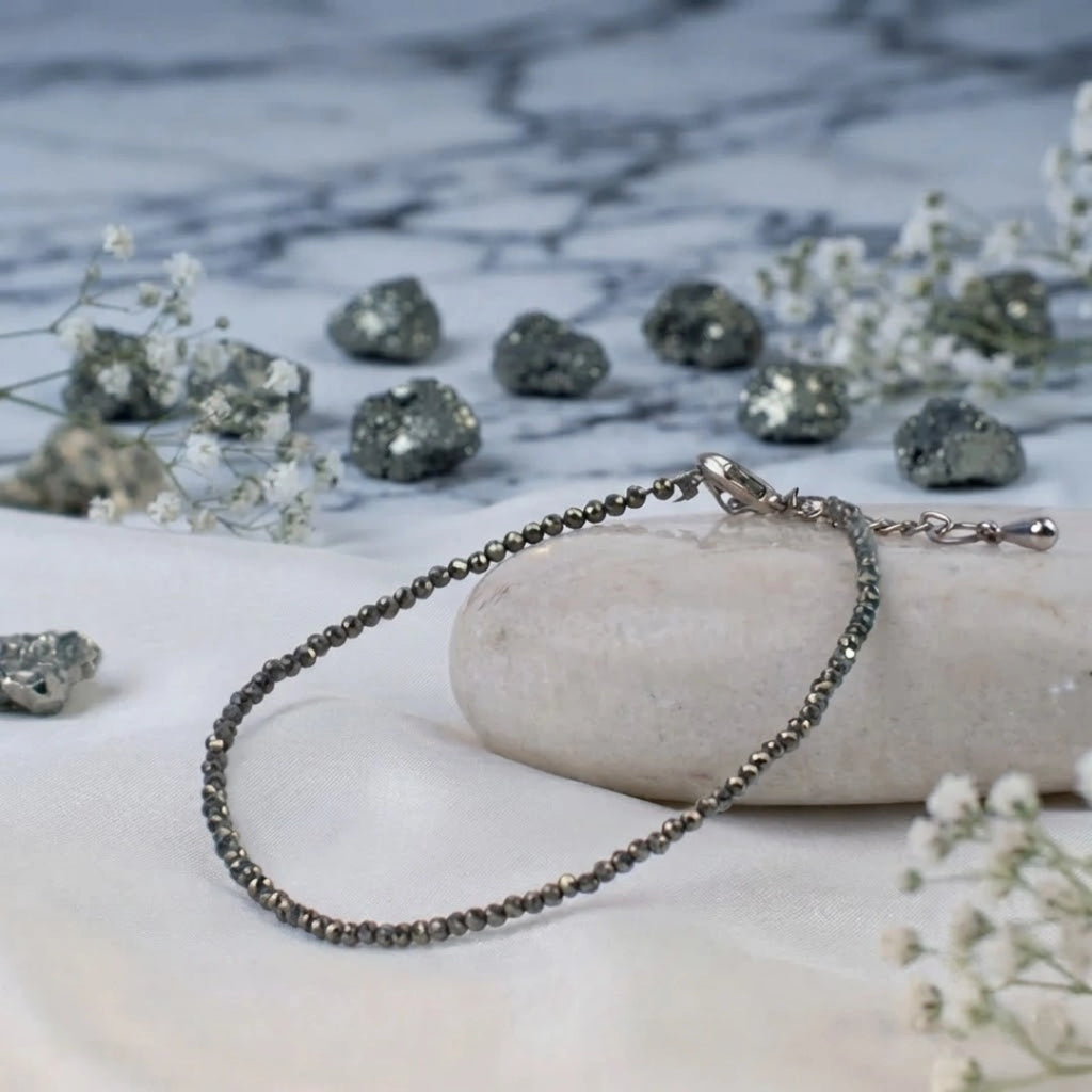 Raw Pyrite Anklet