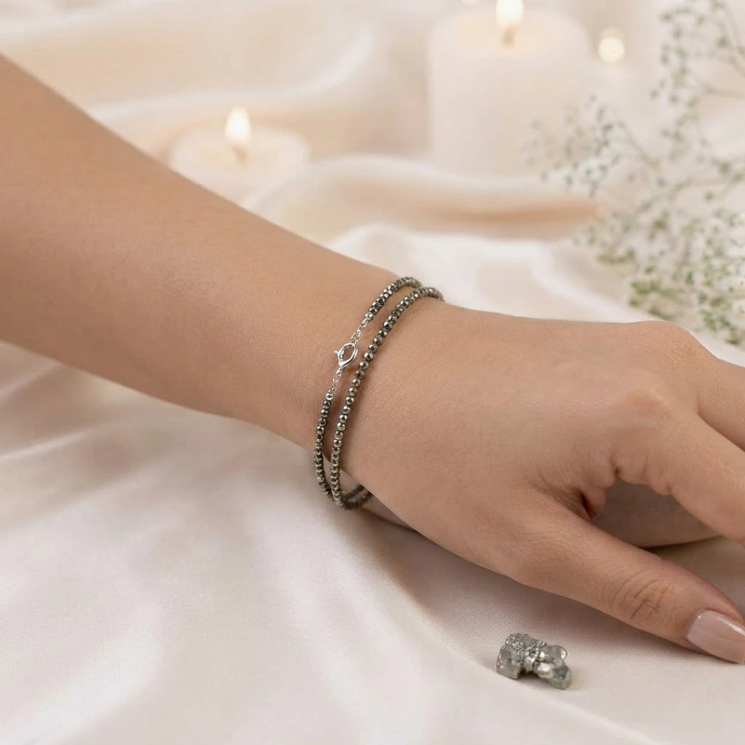 Raw Pyrite Anklet Set Of 2