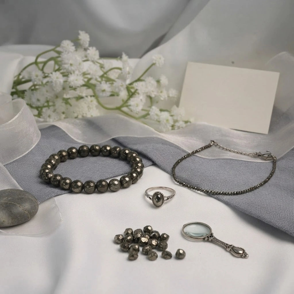 Raw Pyrite Bracelet with Raw Pyrite