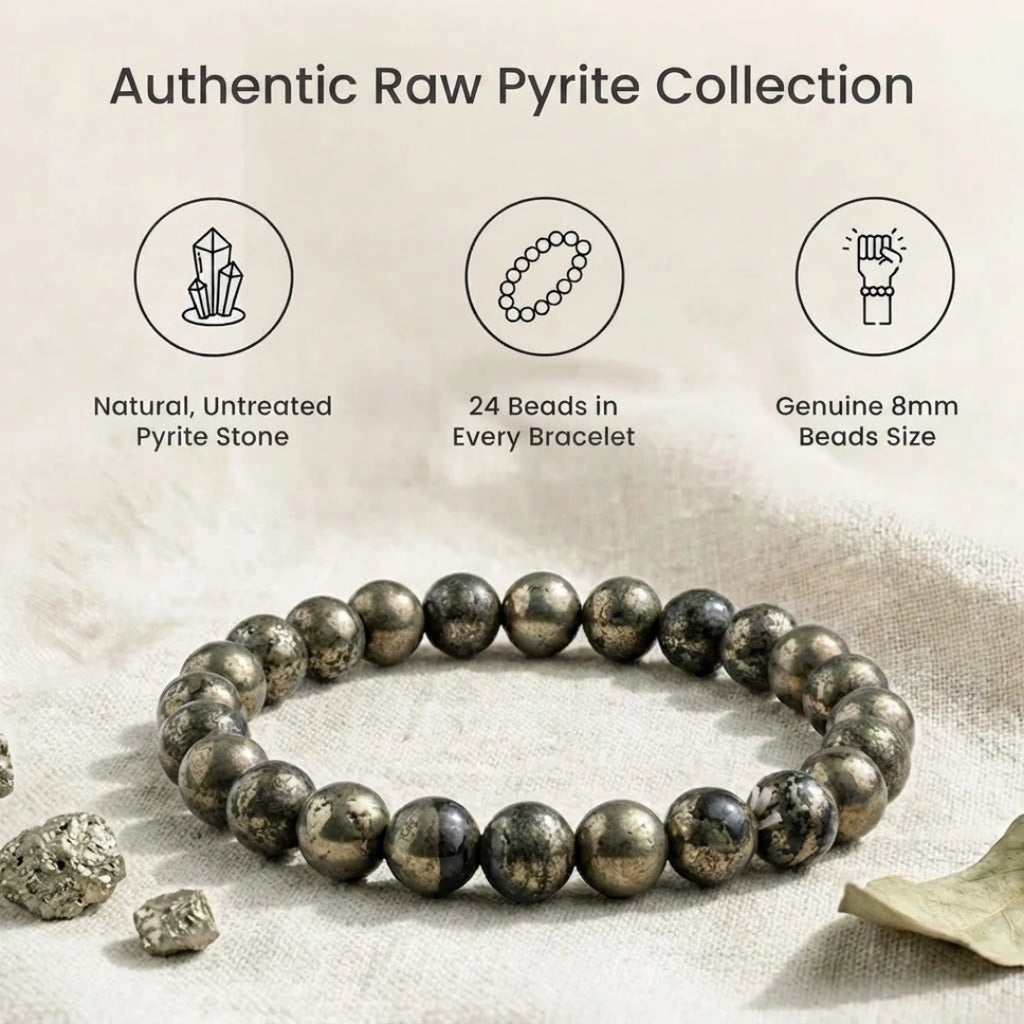 Raw Pyrite Bracelet with Raw Pyrite