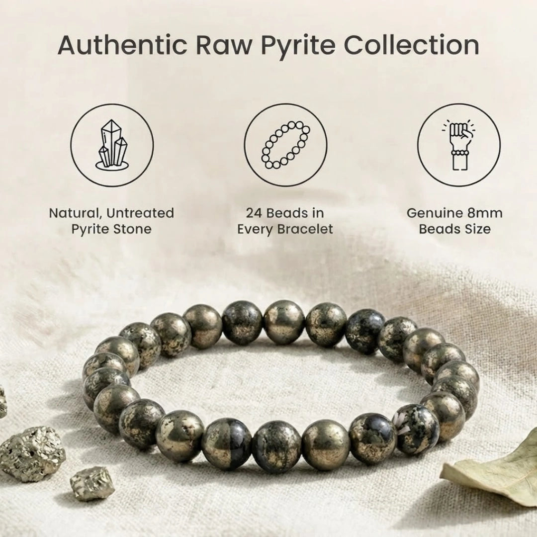 Raw Pyrite Bracelet with Raw Pyrite