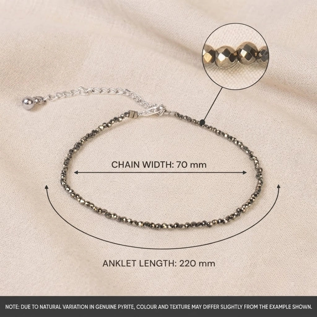 Rinmukteshwar Siddh Raw Pyrite Anklet