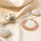 Rose Quartz Chips Bracelet with Free