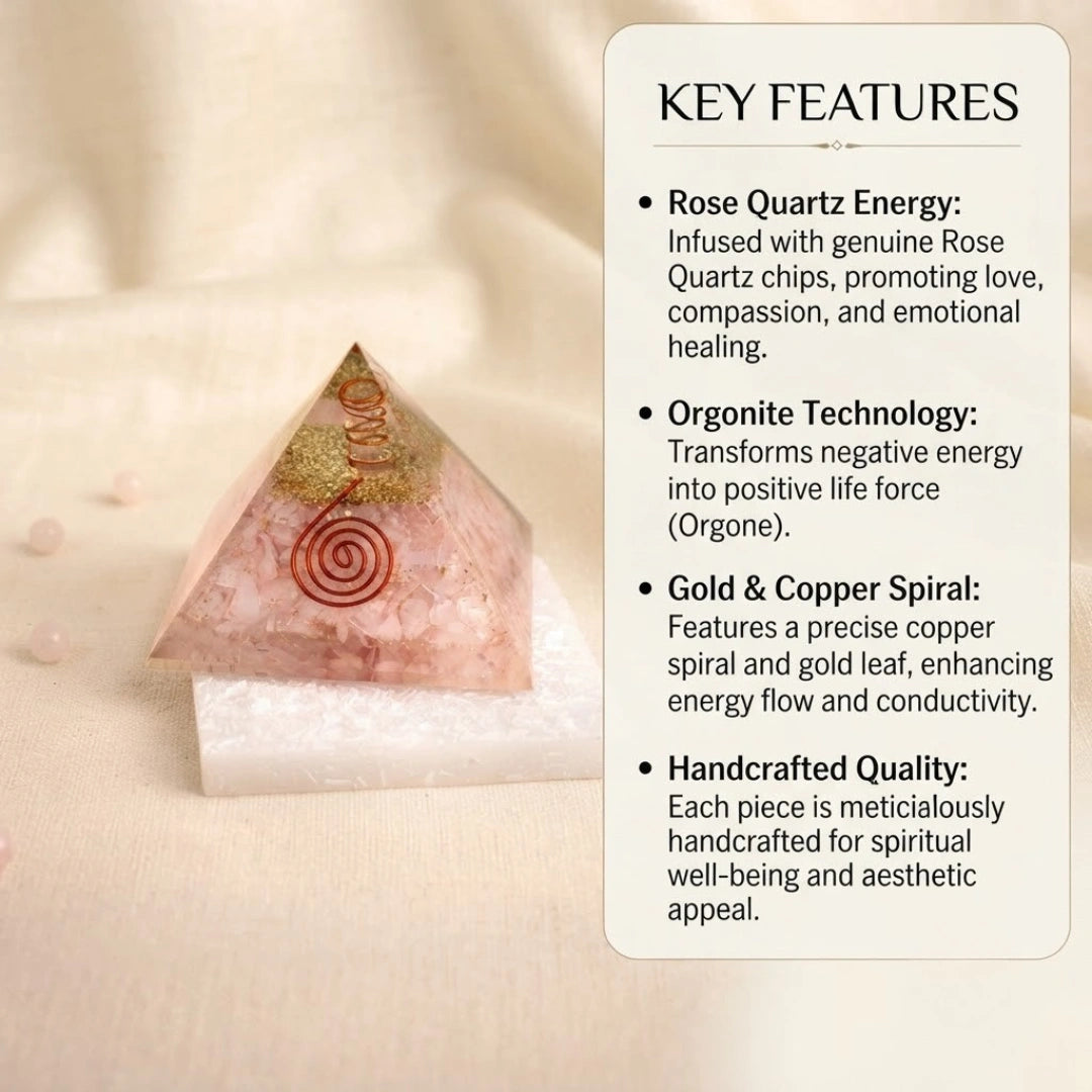 Rose Quartz Pyramid Free Raw