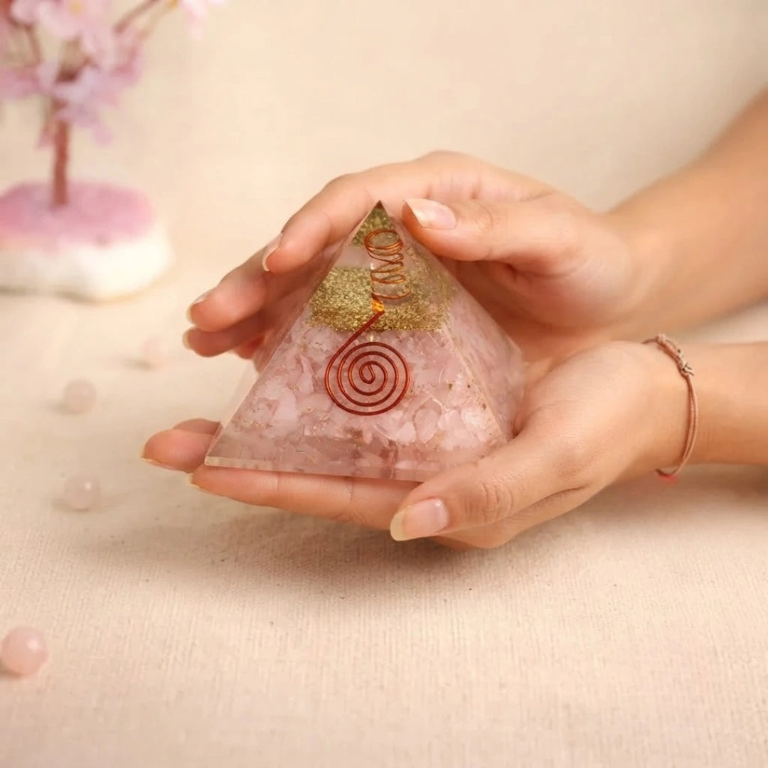 Rose Quartz Pyramid Free Raw