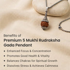 Rudraksha Hanuman Gada Pendant