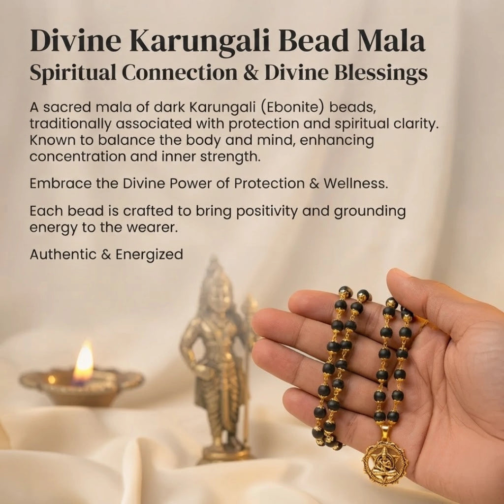 Siddh Gold Plated Karungali Mala