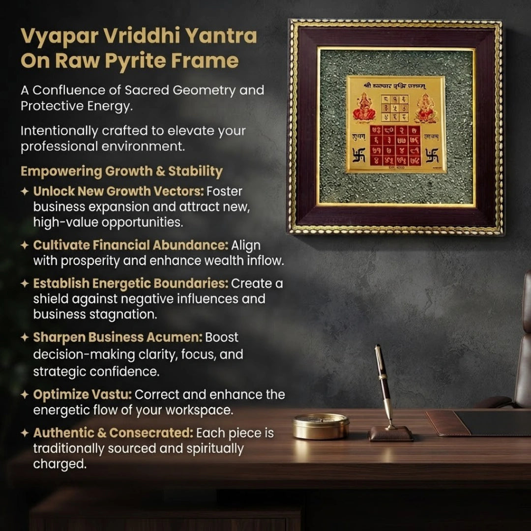 Vyapar Vriddhi Yantra on Raw Pyrite