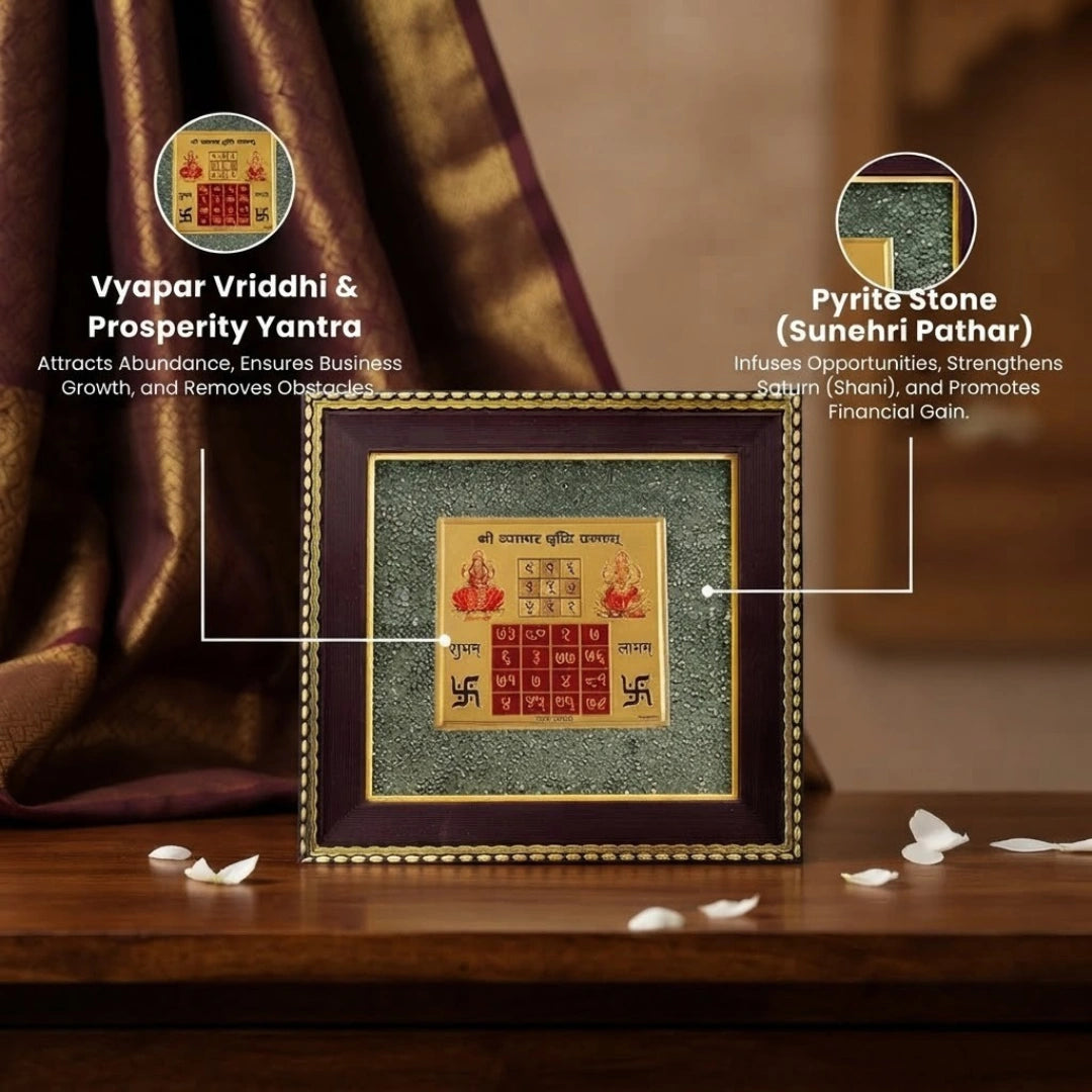Vyapar Vriddhi Yantra on Raw Pyrite